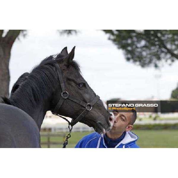 Portrait for Laghat and his owner and gentleman rider Federico De Paola Rome - Capannelle racecourse 15th april 2012 ph.Stefano Grasso