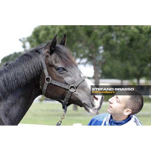 Portrait for Laghat and his owner and gentleman rider Federico De Paola Rome - Capannelle racecourse 15th april 2012 ph.Stefano Grasso