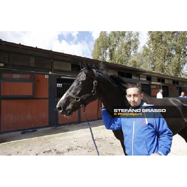 Portrait for Laghat and his owner and gentleman rider Federico De Paola Rome - Capannelle racecourse 15th april 2012 ph.Stefano Grasso
