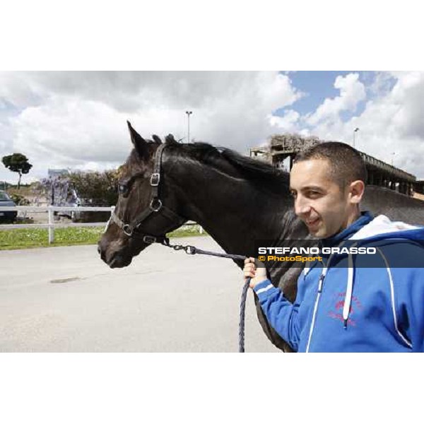 Portrait for Laghat and his owner and gentleman rider Federico De Paola Rome - Capannelle racecourse 15th april 2012 ph.Stefano Grasso