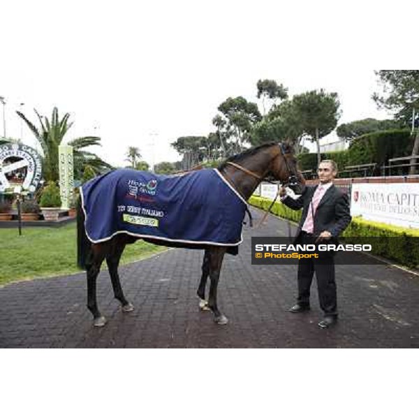 Feuerblitz parades after winning the race 129° Derby Italiano Better Roma - Capannelle racecourse, 20th may 2012 ph.Stefano Grasso