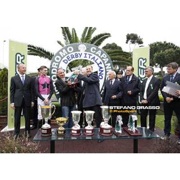 The prize giving ceremony of the 129° Derby Italiano Better Roma - Capannelle racecourse, 20th may 2012 ph.Stefano Grasso