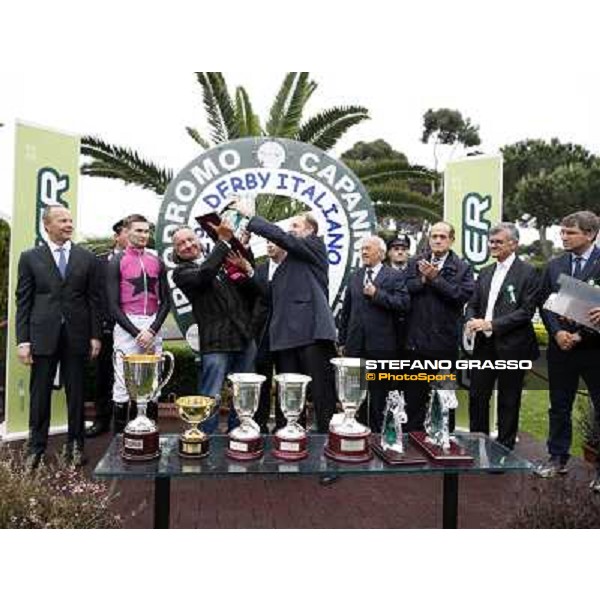 The prize giving ceremony of the 129° Derby Italiano Better Roma - Capannelle racecourse, 20th may 2012 ph.Stefano Grasso