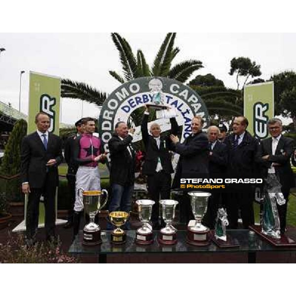 The prize giving ceremony of the 129° Derby Italiano Better Roma - Capannelle racecourse, 20th may 2012 ph.Stefano Grasso