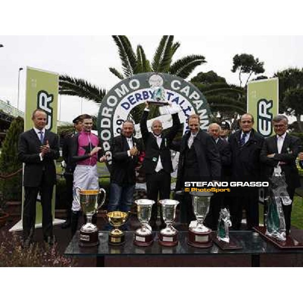 The prize giving ceremony of the 129° Derby Italiano Better Roma - Capannelle racecourse, 20th may 2012 ph.Stefano Grasso