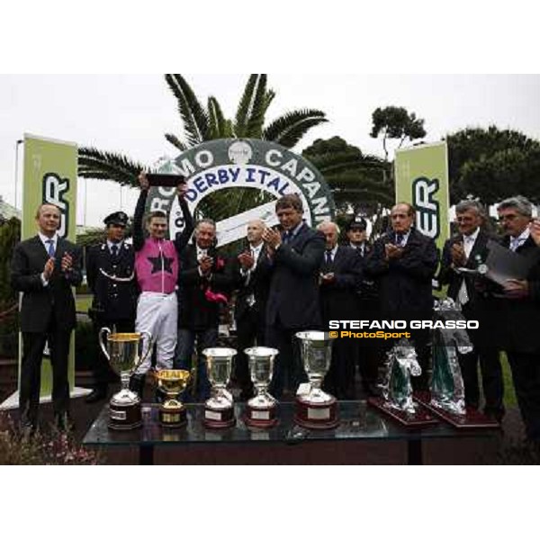 The prize giving ceremony of the 129° Derby Italiano Better Roma - Capannelle racecourse, 20th may 2012 ph.Stefano Grasso