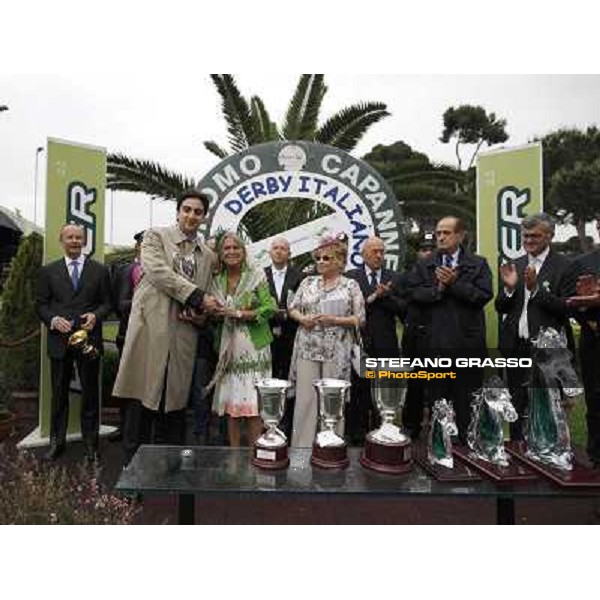 The prize giving ceremony of the 129° Derby Italiano Better Roma - Capannelle racecourse, 20th may 2012 ph.Stefano Grasso