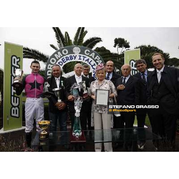 The prize giving ceremony of the 129° Derby Italiano Better Roma - Capannelle racecourse, 20th may 2012 ph.Stefano Grasso