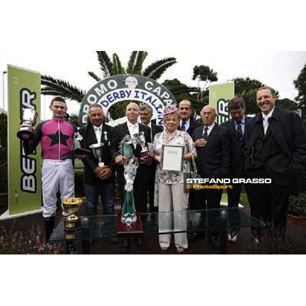 The prize giving ceremony of the 129° Derby Italiano Better Roma - Capannelle racecourse, 20th may 2012 ph.Stefano Grasso