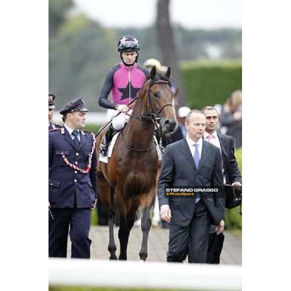 Robert Havlin on Feuerblitz opens the parade 129° Derby Italiano Better Roma - Capannelle racecourse, 20th may 2012 ph.Stefano Grasso