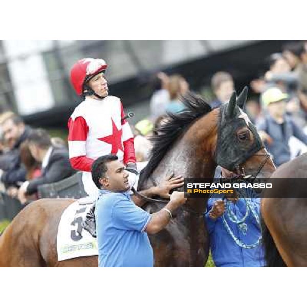 Frankie Dettori and Real Solution parade before the race 129° Derby Italiano Better Roma - Capannelle racecourse, 20th may 2012 ph.Stefano Grasso