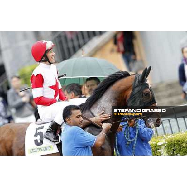 Frankie Dettori and Real Solution parade before the race 129° Derby Italiano Better Roma - Capannelle racecourse, 20th may 2012 ph.Stefano Grasso