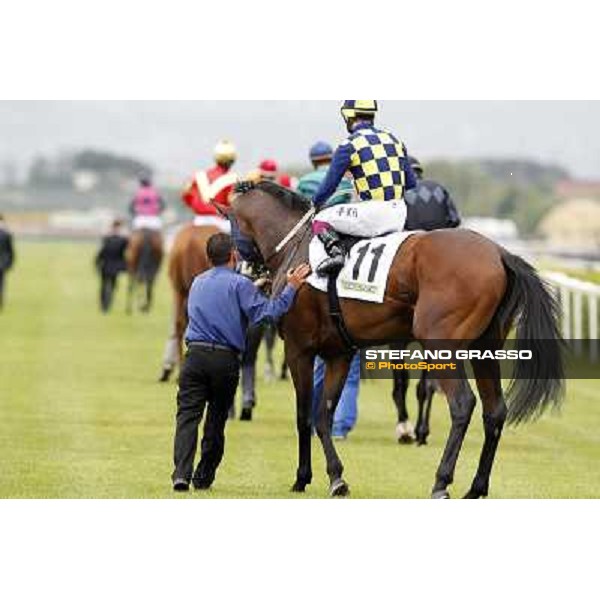 Umberto Rispoli on Wild Wolf parades before the race 129° Derby Italiano Better Roma - Capannelle racecourse, 20th may 2012 ph.Stefano Grasso