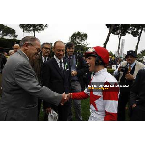 Kenneth Ramsey,Frankie Dettori and Gianluca Bietolini before the race 129° Derby Italiano Better Roma - Capannelle racecourse, 20th may 2012 ph.Stefano Grasso