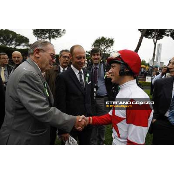 Kenneth Ramsey,Frankie Dettori and Gianluca Bietolini before the race 129° Derby Italiano Better Roma - Capannelle racecourse, 20th may 2012 ph.Stefano Grasso