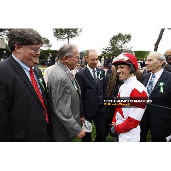 Kenneth and Jef Ramsey,Frankie Dettori and Gianluca Bietolini before the race 129° Derby Italiano Better Roma - Capannelle racecourse, 20th may 2012 ph.Stefano Grasso