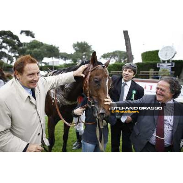 Riccardo Menichetti and Salvatore Limata congratulate with United Color after winning the Premio Tudini Roma - Capannelle racecourse, 20th may 2012 ph.Stefano Grasso