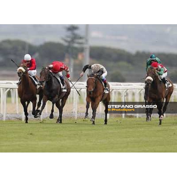 Cristian Demuro on Lake Drop goes to win the Premio Carlo D\'Alessio.Frankie Dettori on Frankenstein is second.Carlo Fiocchi on Branderburgo is third Roma - Capannelle racecourse, 20th may 2012 ph.Stefano Grasso