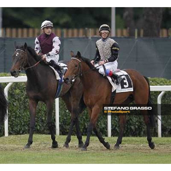 Frankie Dettori on Frankenstein and Dario Vargiu on Cima de Pluie return home Roma - Capannelle racecourse, 20th may 2012 ph.Stefano Grasso