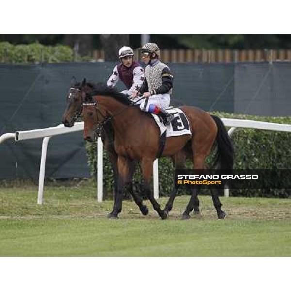 Frankie Dettori on Frankenstein and Dario Vargiu on Cima de Pluie return home Roma - Capannelle racecourse, 20th may 2012 ph.Stefano Grasso