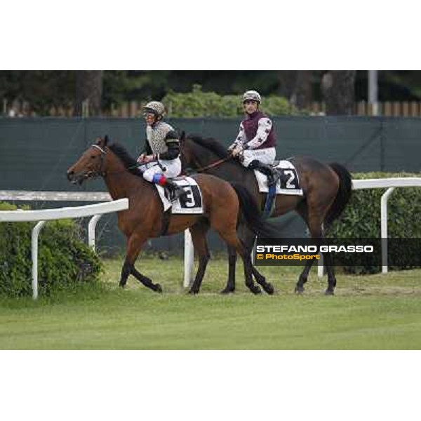 Frankie Dettori on Frankenstein and Dario Vargiu on Cima de Pluie return home Roma - Capannelle racecourse, 20th may 2012 ph.Stefano Grasso