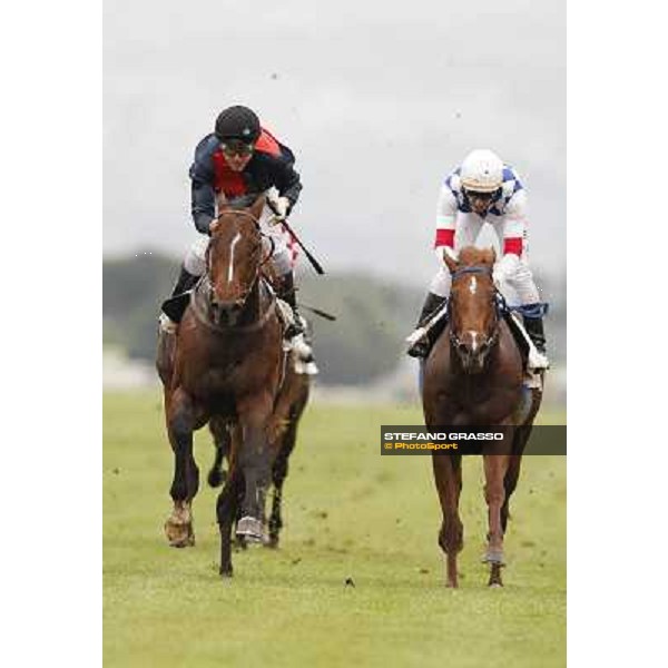 Carlo Fiocchi on United Color wins the Premio Tudini. Cristian Demuro on Traditional Chic is second Roma - Capannelle racecourse, 20th may 2012 ph.Stefano Grasso