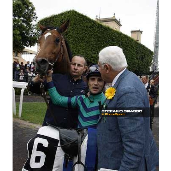 Dario Vargiu,Tiger Day and Guido Bezzera in the winner enclosure of Premio Dionisia Roma - Capannelle racecourse, 20th may 2012 ph.Stefano Grasso