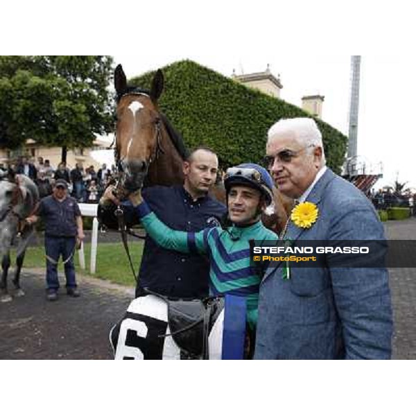 Dario Vargiu,Tiger Day and Guido Bezzera in the winner enclosure of Premio Dionisia Roma - Capannelle racecourse, 20th may 2012 ph.Stefano Grasso