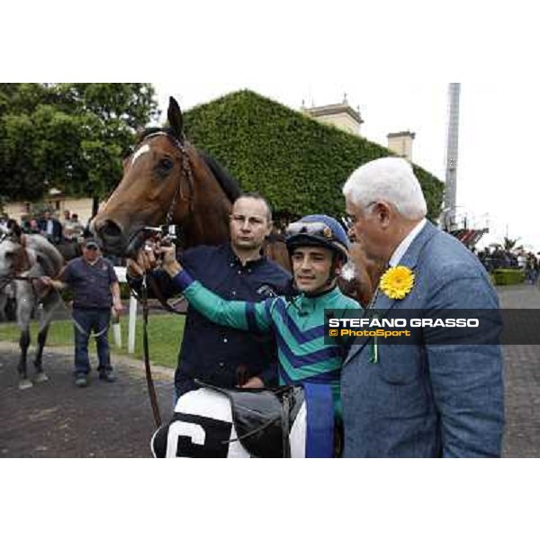 Dario Vargiu,Tiger Day and Guido Bezzera in the winner enclosure of Premio Dionisia Roma - Capannelle racecourse, 20th may 2012 ph.Stefano Grasso