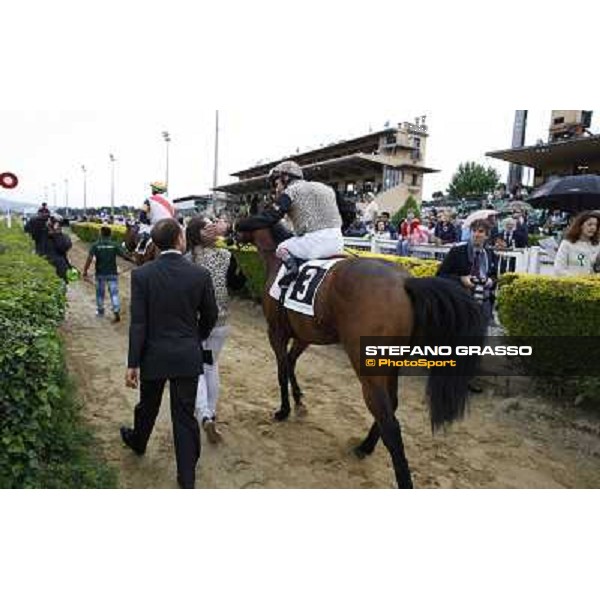 Frankie Dettori on Frankenstein returns home after the second place in the Premio Carlo D\'Alessio Roma - Capannelle racecourse, 20th may 2012 ph.Stefano Grasso