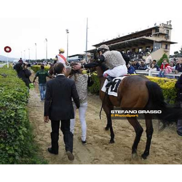 Frankie Dettori on Frankenstein returns home after the second place in the Premio Carlo D\'Alessio Roma - Capannelle racecourse, 20th may 2012 ph.Stefano Grasso