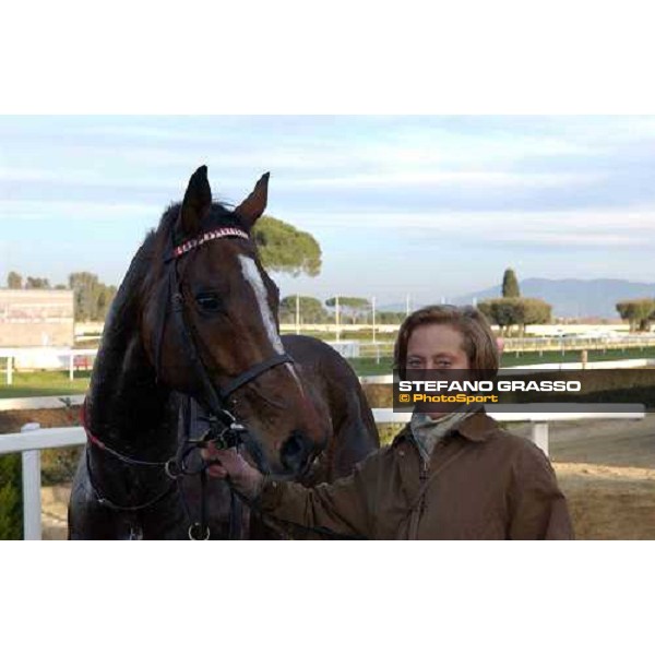 trainer Astrid Giambertone with Grufoso winner of Premio Anno Nuovo Roma Capannelle 15 gennaio 2005 ph. Stefano Grasso