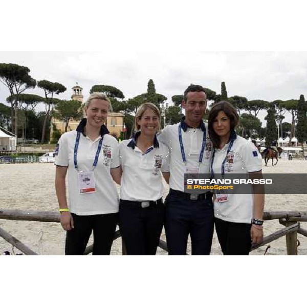 Eleonora Zorzetto,Giulia Martinengo Marquet,Luca Marziani,Francesca Arioldi Press conference of the Italian Team Roma - Villa Borghese - Piazza di Siena, 23rd may 2012 ph.Stefano Grasso