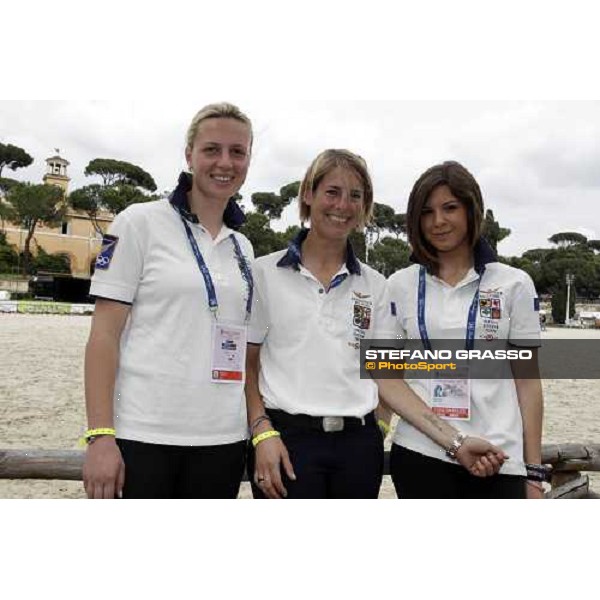 Eleonora Zorzetto,Giulia Martinengo Marquet,Francesca Arioldi Press conference of the Italian Team Roma - Villa Borghese - Piazza di Siena, 23rd may 2012 ph.Stefano Grasso