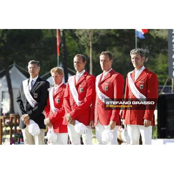 The Team of Gerrmany wins the Nations\' Cup Christian Ahlmann,Marco Kutscher,Ludger Beerbaum,Marcus Ehning and Otto Becker Roma - Villa Borghese - 80° Csio Piazza di Siena, 25th may 2012 ph.Stefano Grasso