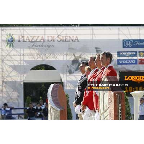 The Team of Gerrmany wins the Nations\' Cup Christian Ahlmann,Marco Kutscher,Ludger Beerbaum,Marcus Ehning and Otto Becker Roma - Villa Borghese - 80° Csio Piazza di Siena, 25th may 2012 ph.Stefano Grasso