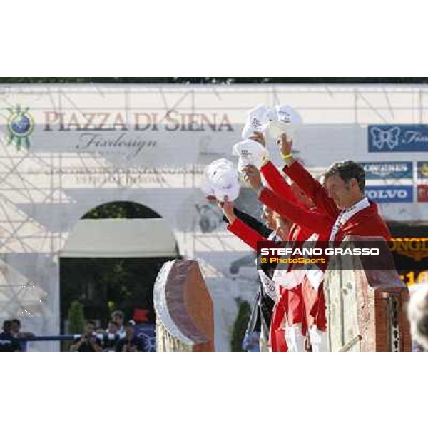 The Team of Gerrmany wins the Nations\' Cup Christian Ahlmann,Marco Kutscher,Ludger Beerbaum,Marcus Ehning and Otto Becker Roma - Villa Borghese - 80° Csio Piazza di Siena, 25th may 2012 ph.Stefano Grasso