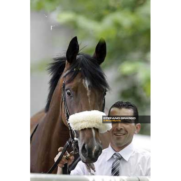 Jonathan Bacci and Cherry Collect parade before winning the Oaks d\'Italia Milano - San Siro racecourse, 26th may 2012 ph.Stefano Grasso