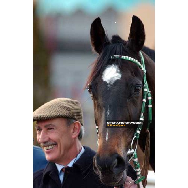close up for Niklas and trainer Franco Contu winners of Premio Antonio Spinetti Roma Capannelle 15 gennaio 2005 ph. Stefano Grasso