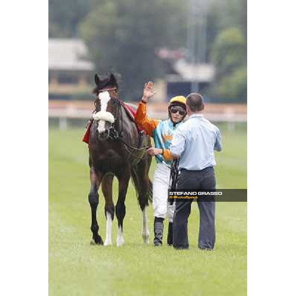 William Buick and Earl of Tinsdal after the triumph in the Gran Premio di Milano - Trofeo Snai Milano - San Siro galopp racecourse,10th june 2012 ph.Stefano Grasso