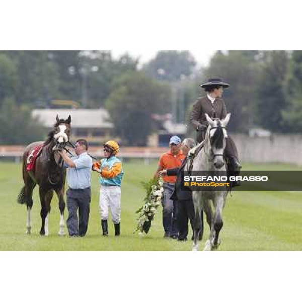 William Buick and Earl of Tinsdal after the triumph in the Gran Premio di Milano - Trofeo Snai Milano - San Siro galopp racecourse,10th june 2012 ph.Stefano Grasso