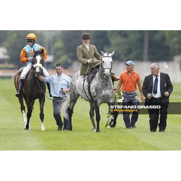 William Buick and Earl of Tinsdal after the triumph in the Gran Premio di Milano - Trofeo Snai Milano - San Siro galopp racecourse,10th june 2012 ph.Stefano Grasso