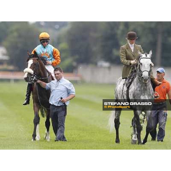 William Buick and Earl of Tinsdal after the triumph in the Gran Premio di Milano - Trofeo Snai Milano - San Siro galopp racecourse,10th june 2012 ph.Stefano Grasso