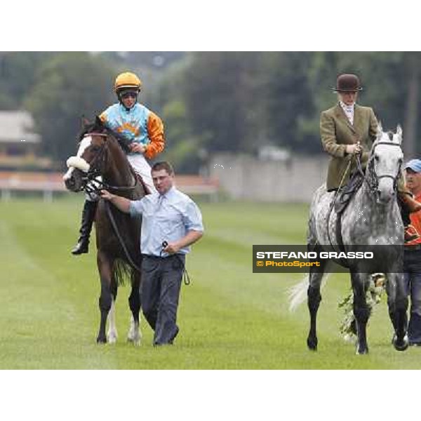 William Buick and Earl of Tinsdal after the triumph in the Gran Premio di Milano - Trofeo Snai Milano - San Siro galopp racecourse,10th june 2012 ph.Stefano Grasso