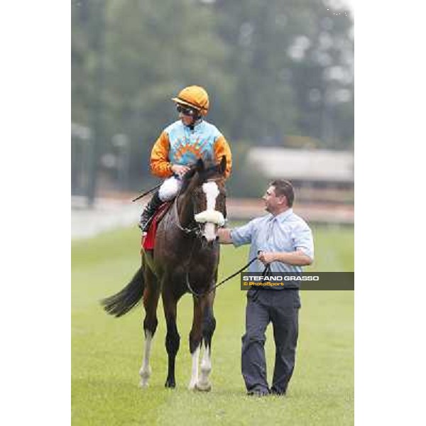 William Buick and Earl of Tinsdal after the triumph in the Gran Premio di Milano - Trofeo Snai Milano - San Siro galopp racecourse,10th june 2012 ph.Stefano Grasso