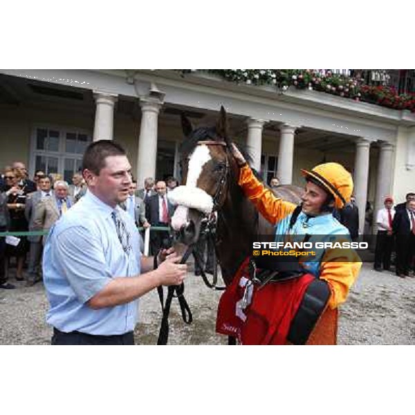 William Buick and Earl of Tinsdal after the triumph in the Gran Premio di Milano - Trofeo Snai Milano - San Siro galopp racecourse,10th june 2012 ph.Stefano Grasso