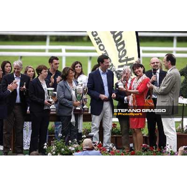 The prize giving ceremony of the Gran Premio di Milano - Trofeo Snai Milano - San Siro galopp racecourse,10th june 2012 ph.Stefano Grasso