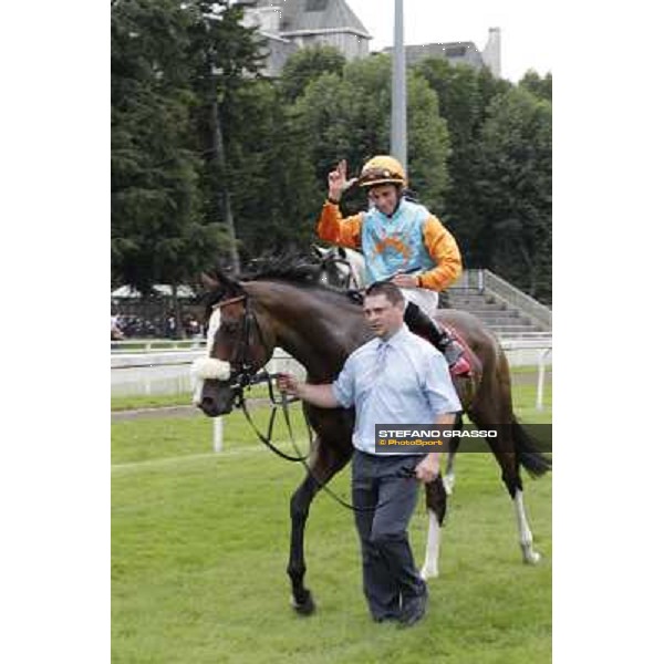 William Buick on Earl of Tindsal after the triumph in the Gran Premio di Milano - Trofeo Snai Milano - San Siro galopp racecourse,10th june 2012 ph.Stefano Grasso