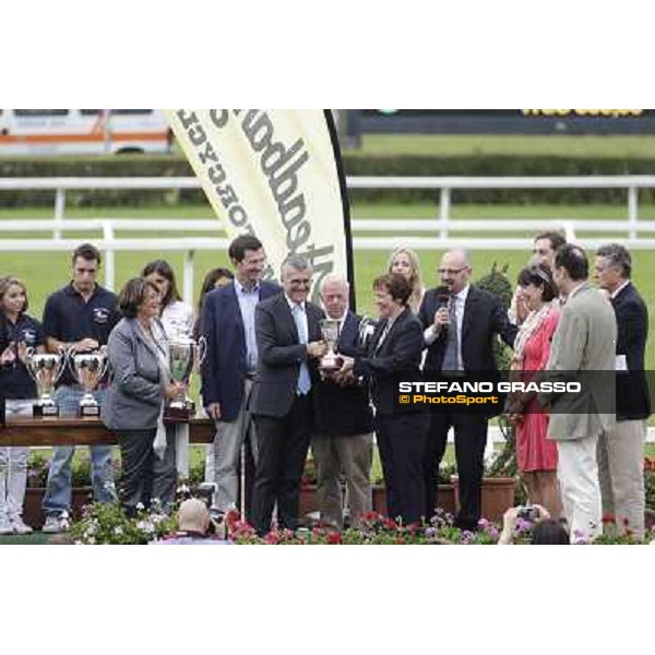 The prize giving ceremony of the Gran Premio di Milano - Trofeo Snai Milano - San Siro galopp racecourse,10th june 2012 ph.Stefano Grasso