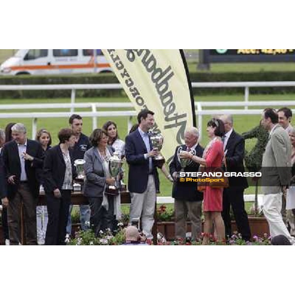 The prize giving ceremony of the Gran Premio di Milano - Trofeo Snai Milano - San Siro galopp racecourse,10th june 2012 ph.Stefano Grasso